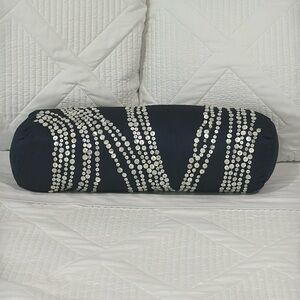 Silk Roll Pillow w/Mother of Pearl Buttons